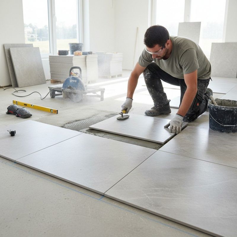 Slate Tile Floor Installation